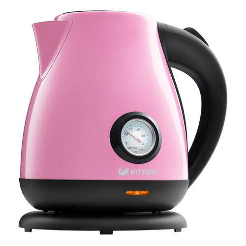 Чайник электрический Kitfort КТ-642-1 Black/Pink в Техносила