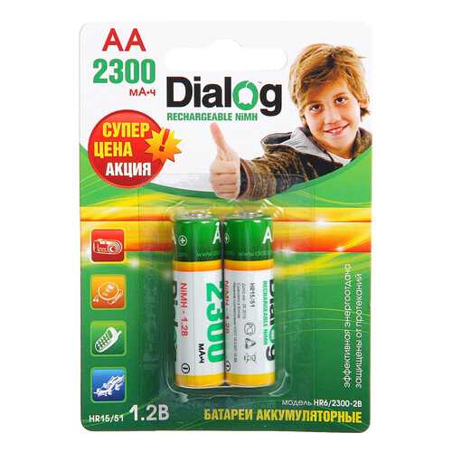 Аккумуляторная батарея Dialog HR6/2300-2B 2 шт в Техносила