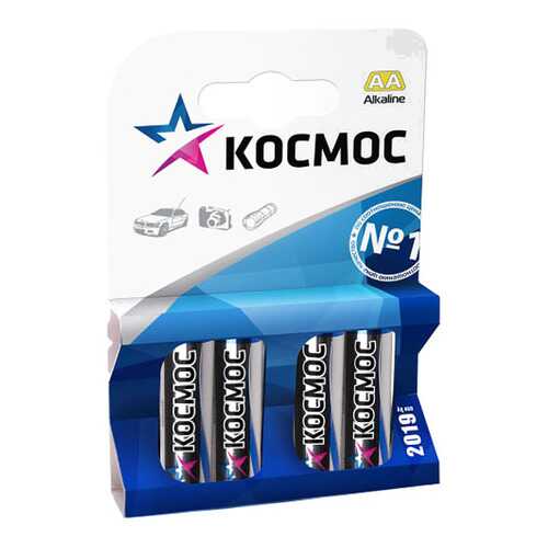 Алкалиновые батарейки Космос АА, 4 шт. в Техносила