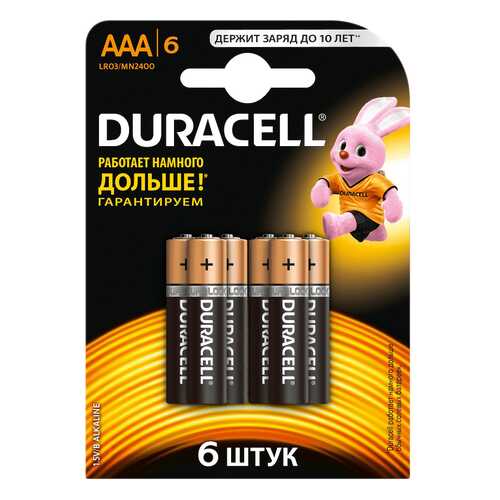 Батарейка Duracell Basic LR03 6 шт в Техносила