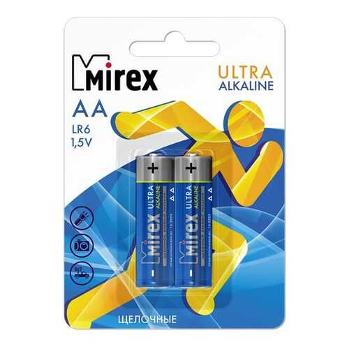 Батарейка щелочная Mirex LR6/AA 1,5V 2 шт в Техносила