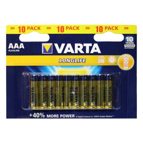 Батарейка Varta Longlife AAА 10 шт в Техносила