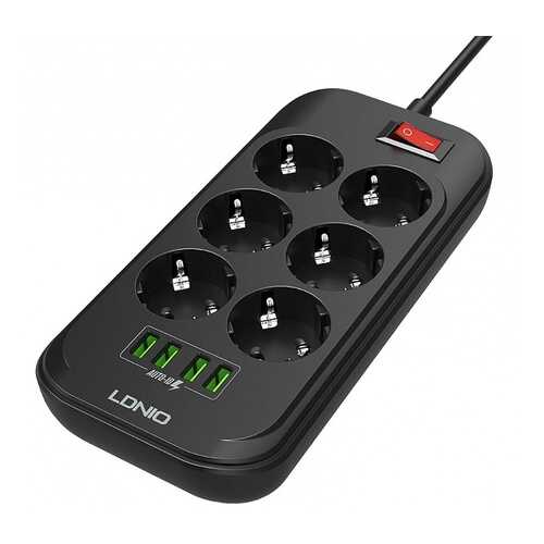 Сетевой фильтр LDNIO SE6403, 6 розеток, 2 м, Black в Техносила