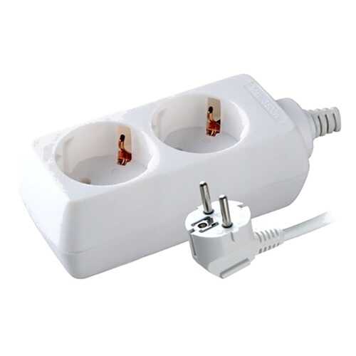 Удлинитель Volsten S 2x3-Z, 2 розетки, 3 м, White в Техносила
