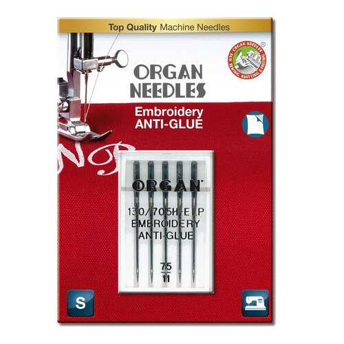 Иглы Organ Вышивальные Anti-Glue 5/75 в Техносила