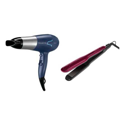 Комплект Фен Rowenta Essentials CV5610 + Выпрямитель для волос Rowenta SF4112F0 в Техносила